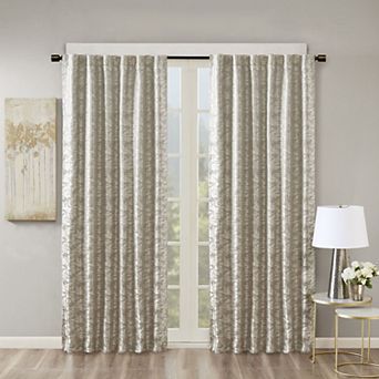 Madison Park Odessa Jacquard 100% Blackout 1-Panel Lined Window Curtain