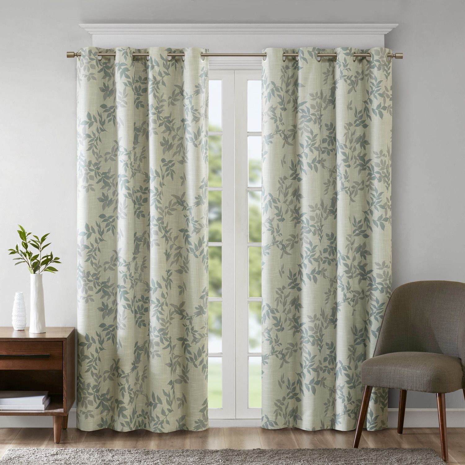 SunSmart Blackout 1 Panel April Botanical Window Curtain   3269670 Aqua