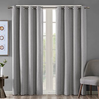Madison Park Blackout 1-Panel Arlie Heathered Window Curtain