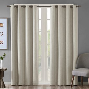 Madison Park Blackout 1-Panel Arlie Heathered Window Curtain