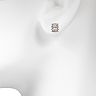 LC Lauren Conrad Rectangle Halo Nickel Free Stud Earrings 