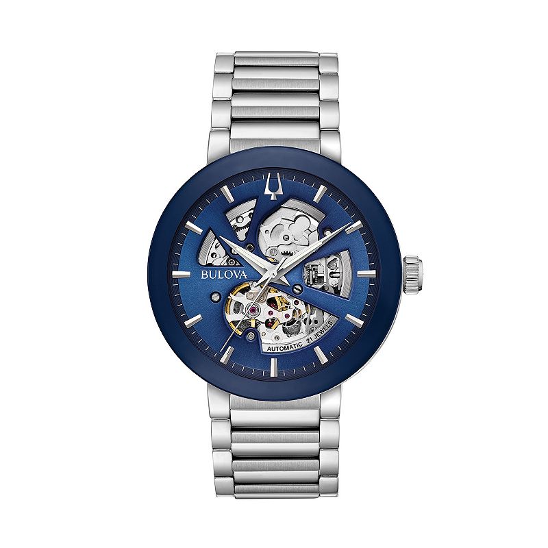 Bulova Men's Modern Automatic Stainless Steel Skeleton Watch - 96A204, Size: Large, Silver Tone