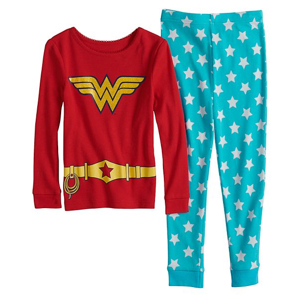 Toddler Girl DC Comics Wonder Woman Top Bottoms Pajama Set