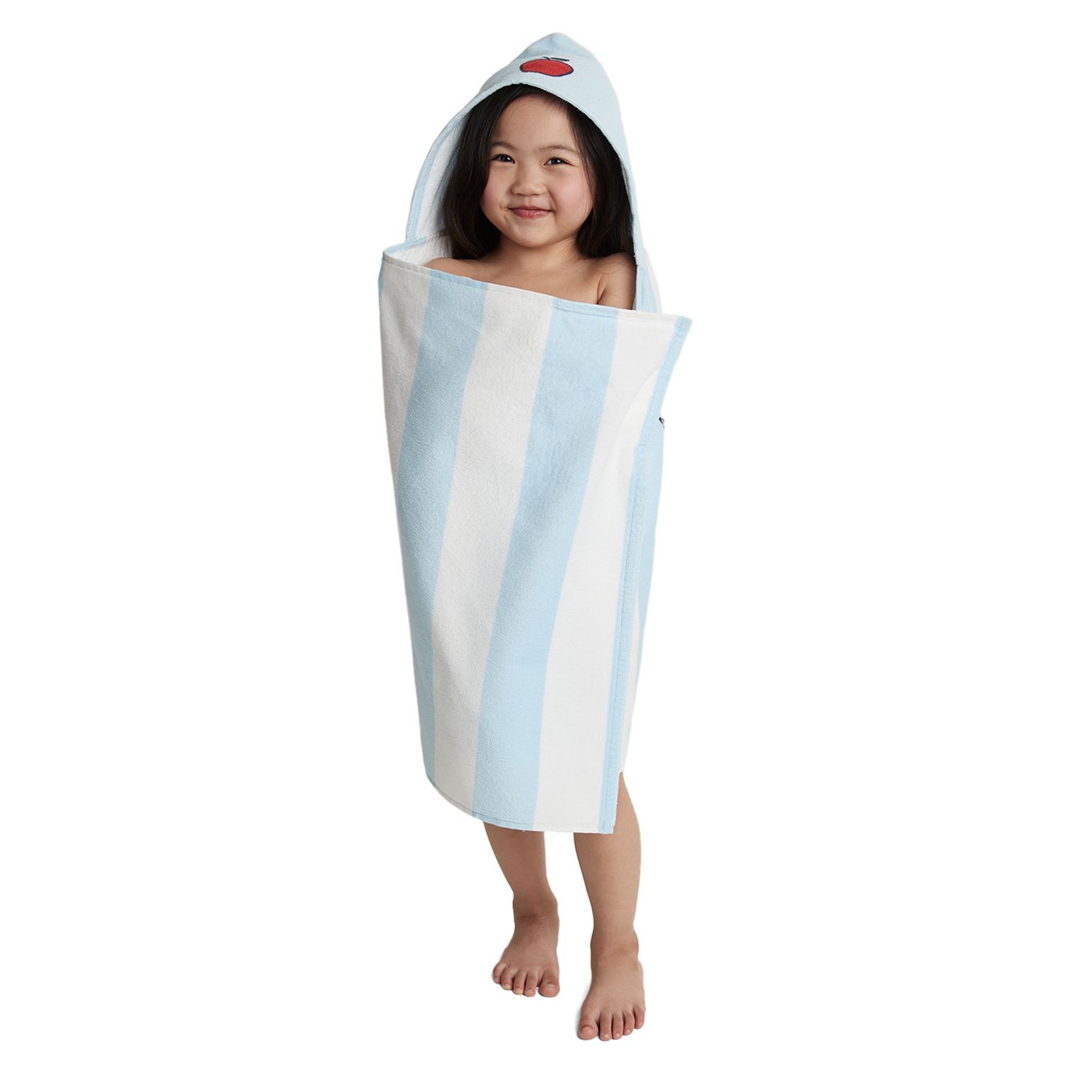 white hooded towel