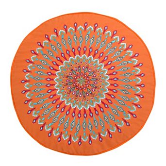 Mirage Peacock Round Throw Pillow