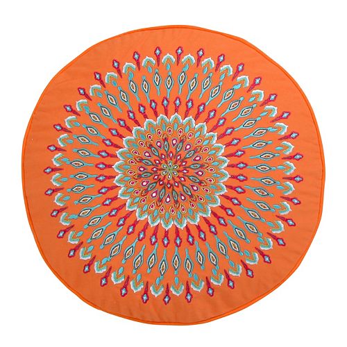 Mirage Peacock Round Throw Pillow