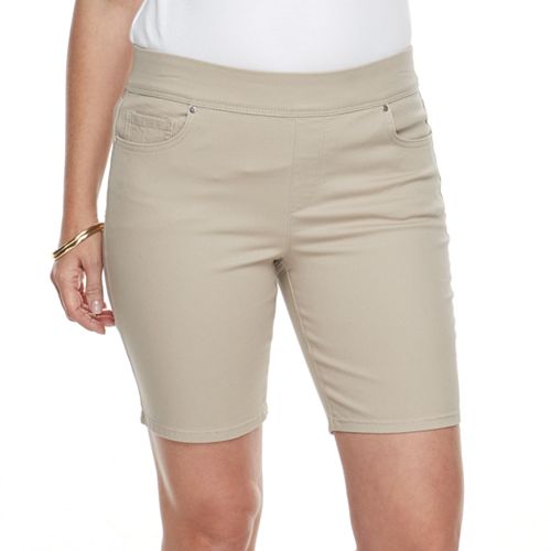 Petite Croft & Barrow® Pull-On Bermuda Jean Shorts