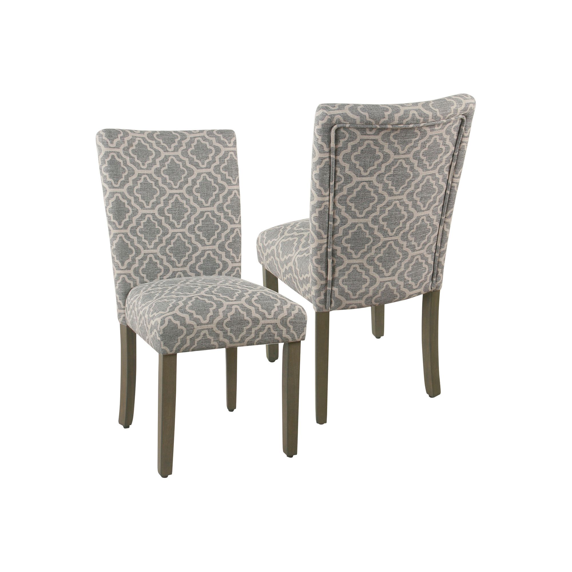 HomePop Classic Parsons Dining Chair 2-piece Set, Gray Geometric