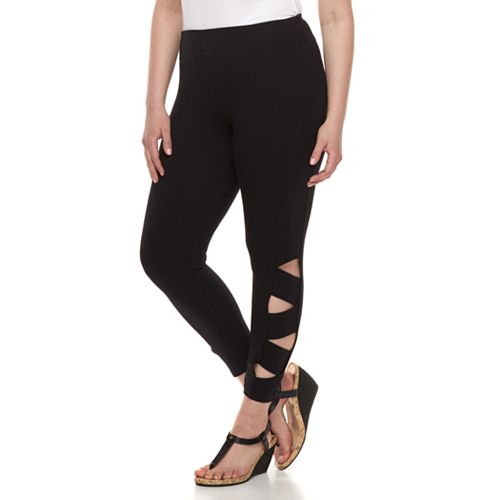 Download Plus Size French Laundry Cutout Capri Leggings