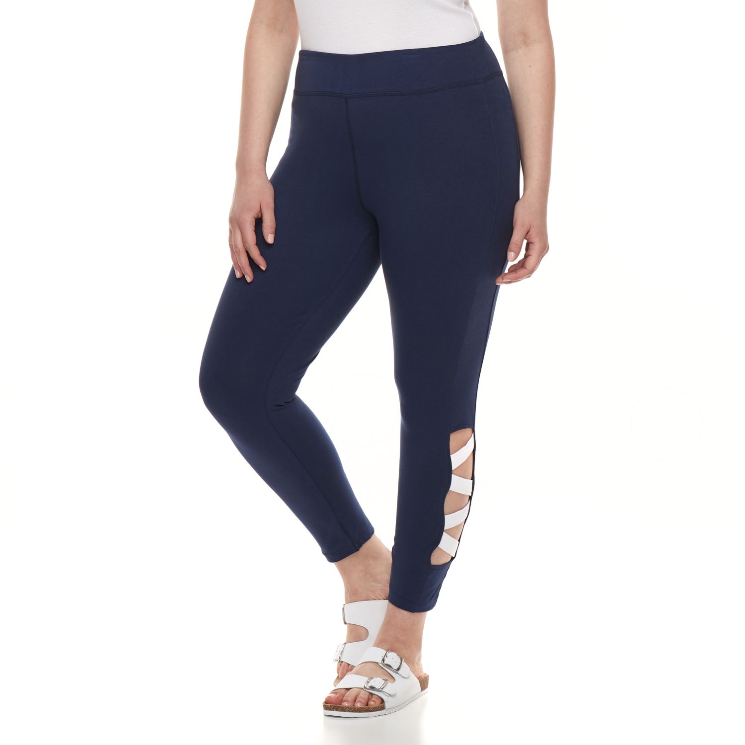 plus size white capri leggings