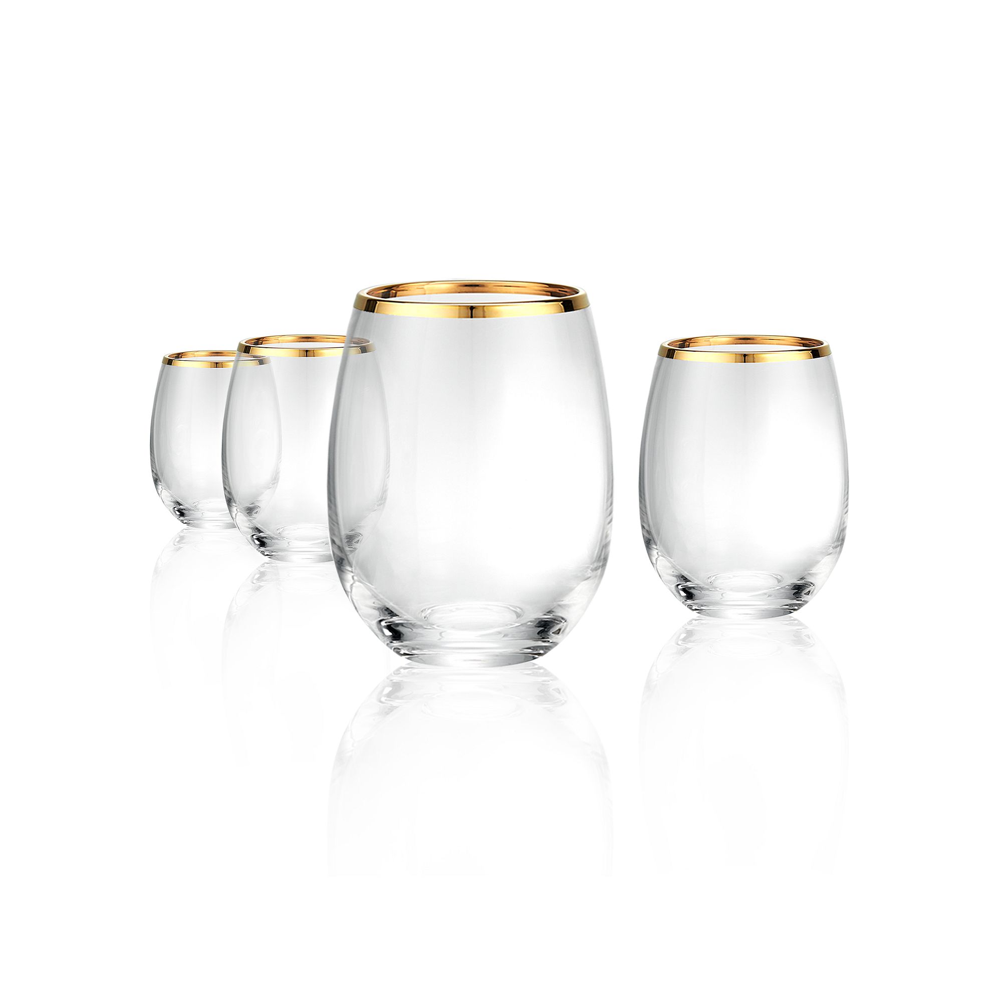 Artland 4-piece Gold Band Stemless Wine Glass