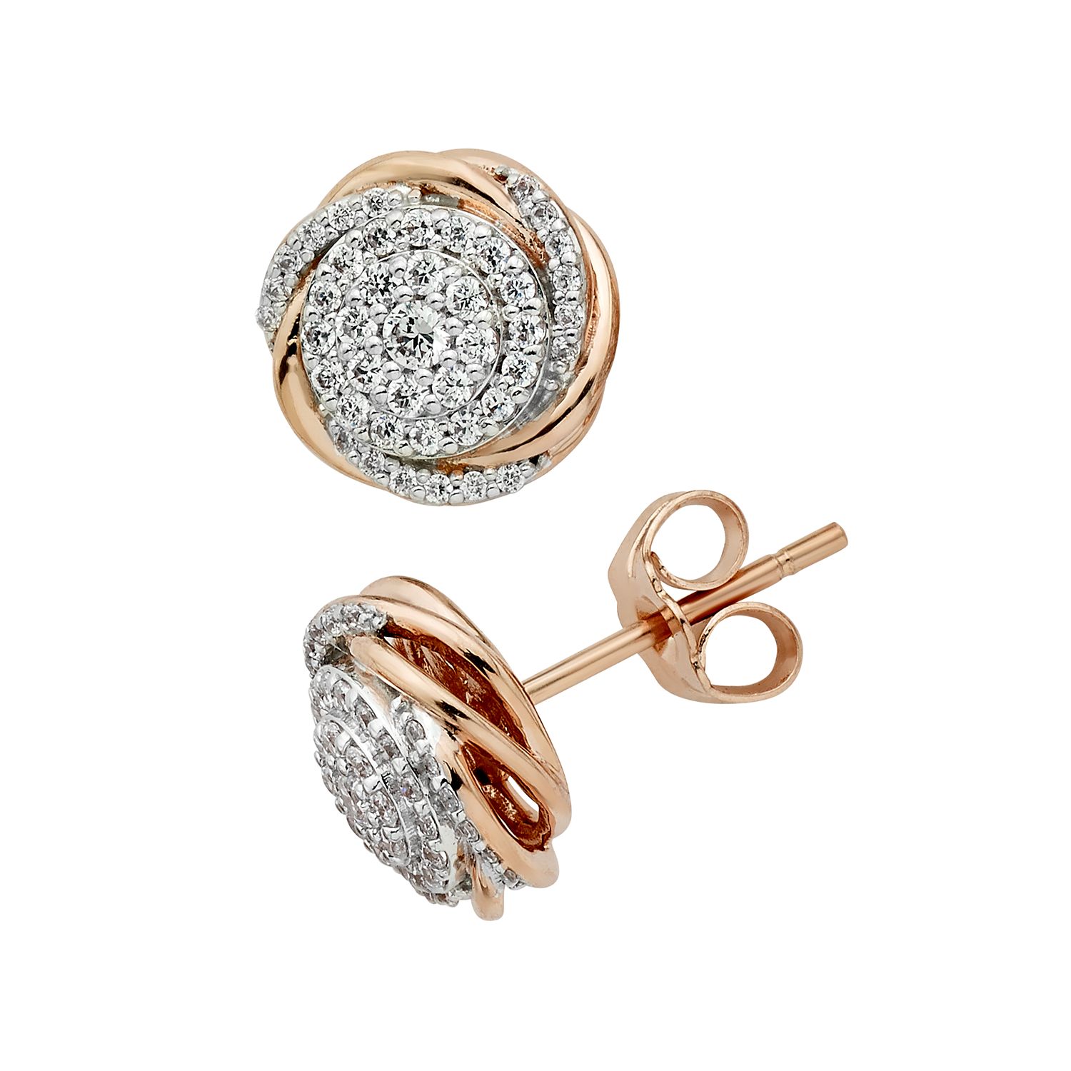 gold and silver stud earrings