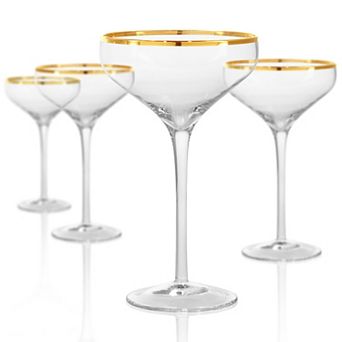 Artland 4 pc Gold Band Champagne Coupe Set