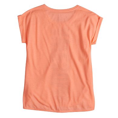 Girls 7-16 SO® Easy Roll Cuff Foil Graphic Tee