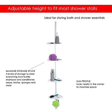 Home Basics 4-Tier Corner Shower Shelf