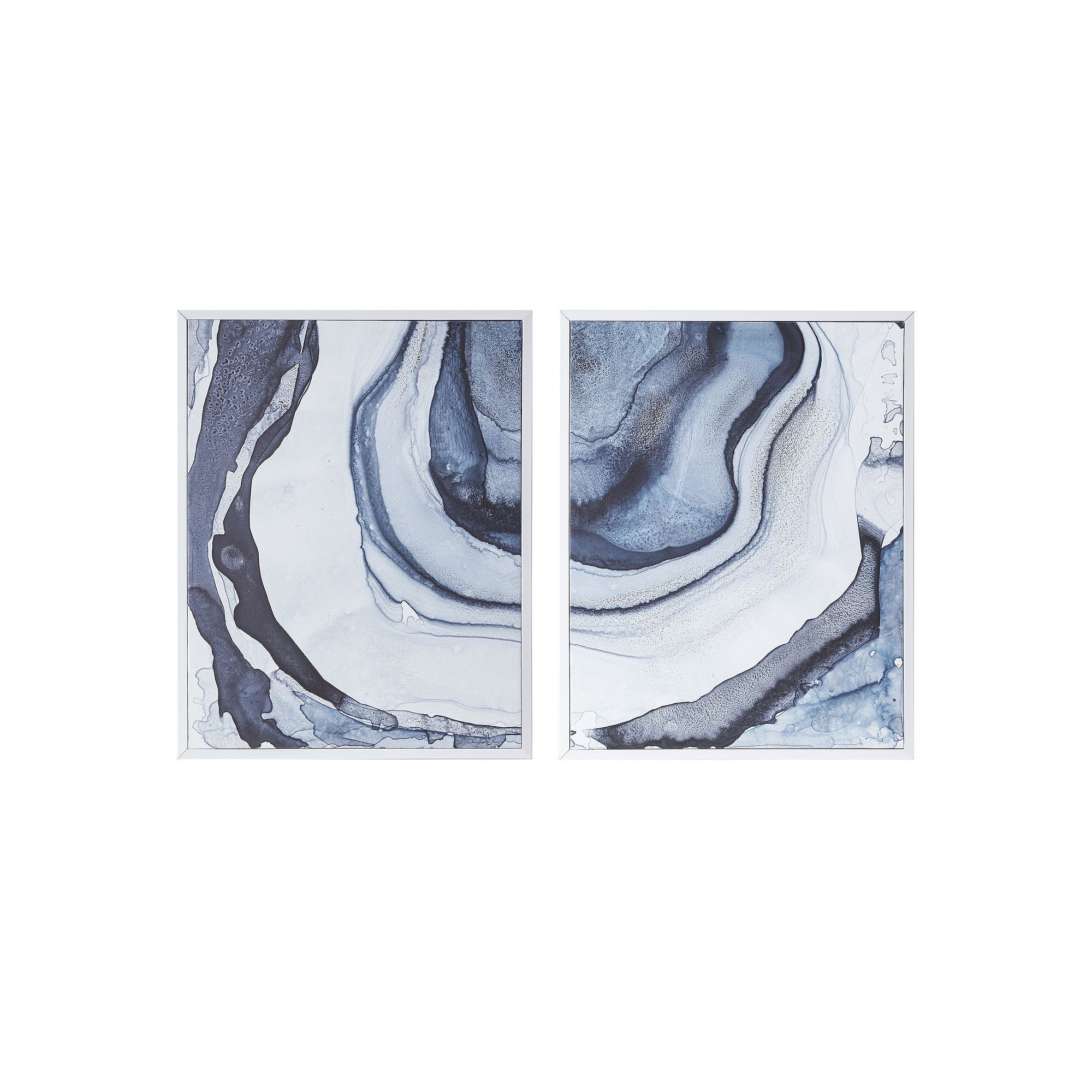 Madison Park Agate Canvas Wall Art 2-piece Set, Blue