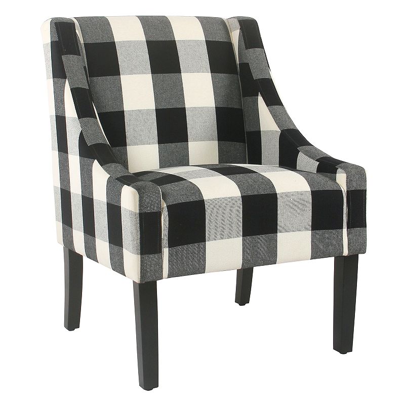 HomePop Modern Swoop Accent Chair, Black