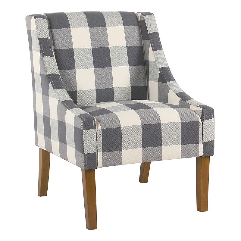 HomePop Modern Swoop Accent Chair, Blue