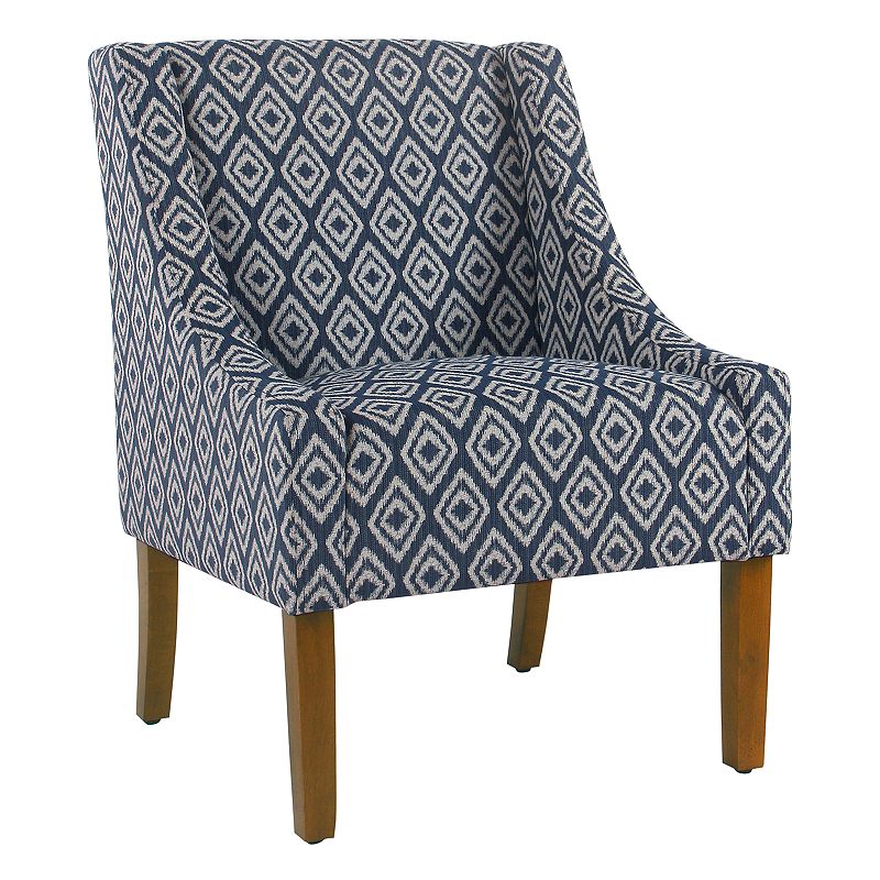 HomePop Modern Swoop Accent Chair, Blue