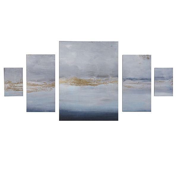 Madison Park Glistening Gold Marble Canvas Wall Art 5 Piece Set