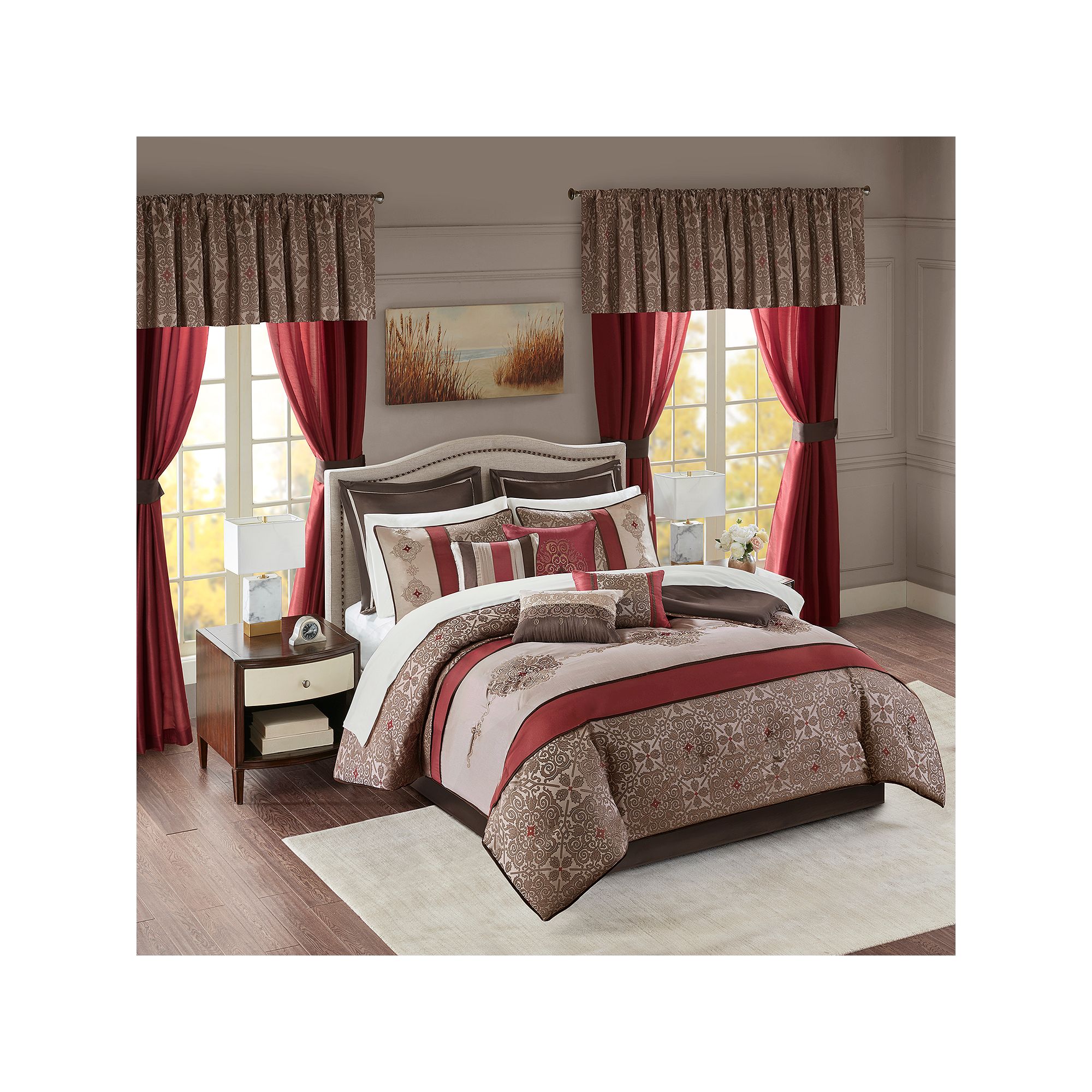 Madison Park Essentials Parker 24-Piece Complete Comforter Set with Sheets 