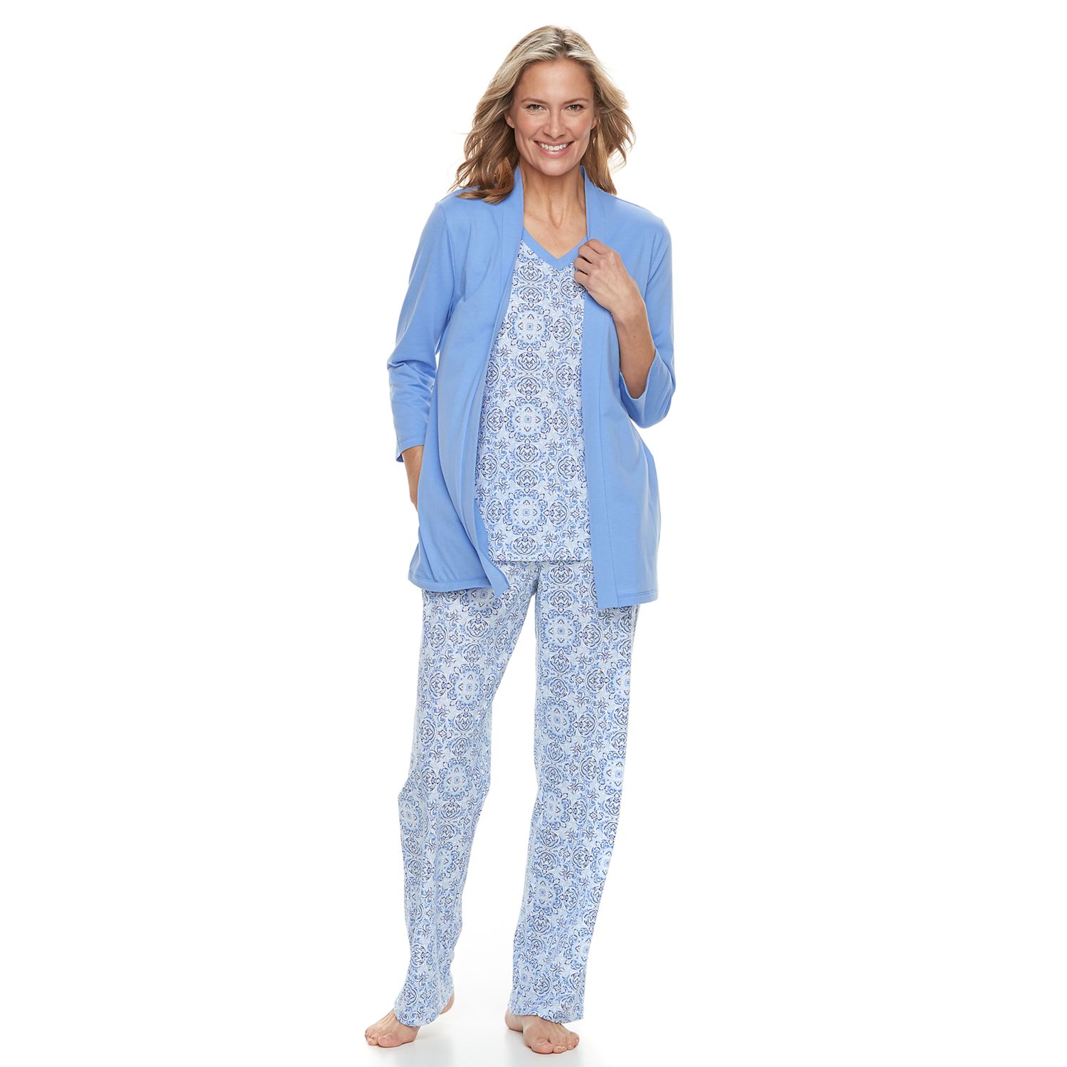 3 piece pajama set with cardigan