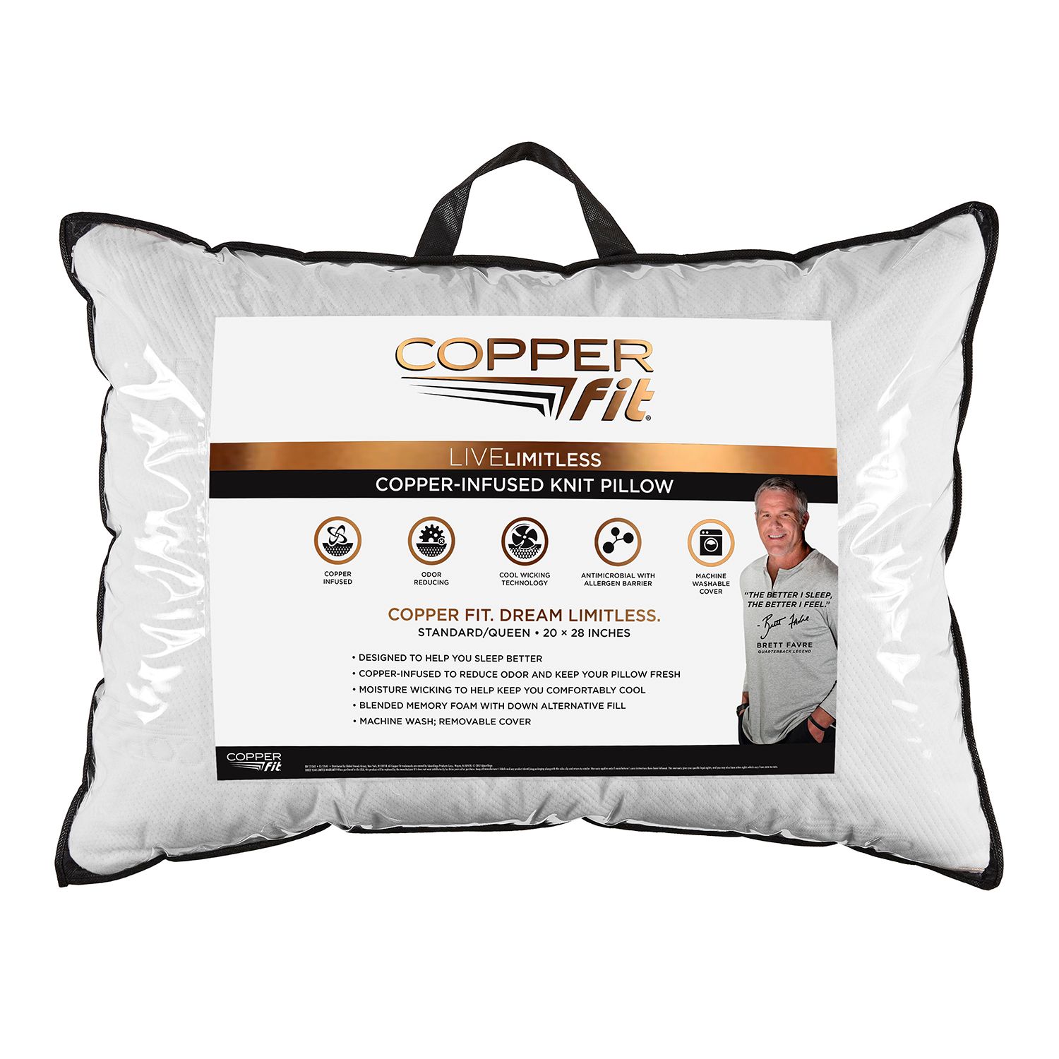 Copper Fit Replenish Sleep Knit Bed Pillow