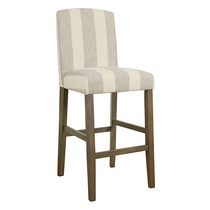 HomePop Curved Back Bar Stool, Grey