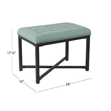 HomePop Velvet Tufted Ottoman