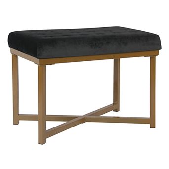 HomePop Velvet Tufted Ottoman
