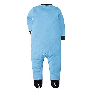 Baby Boy Nike Swoosh Blue Footed Coverall