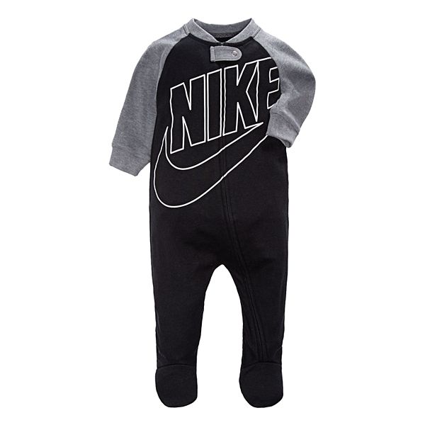 Baby Boy Nike Futura Black Footed Sleep & Play One Piece Pajamas