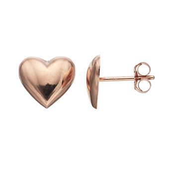 Taylor Grace 10k Rose Gold Heart Stud Earrings