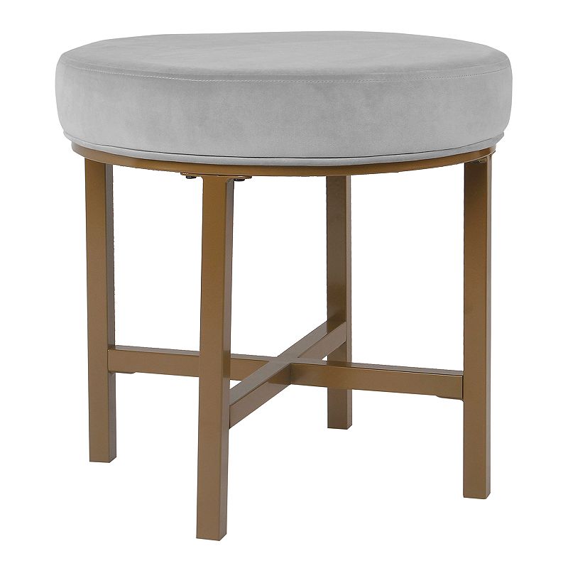 HomePop Velvet Round Ottoman, Silver - 39168044 - Furniture A velvet construction is sure to add elegance to y sku 39168044