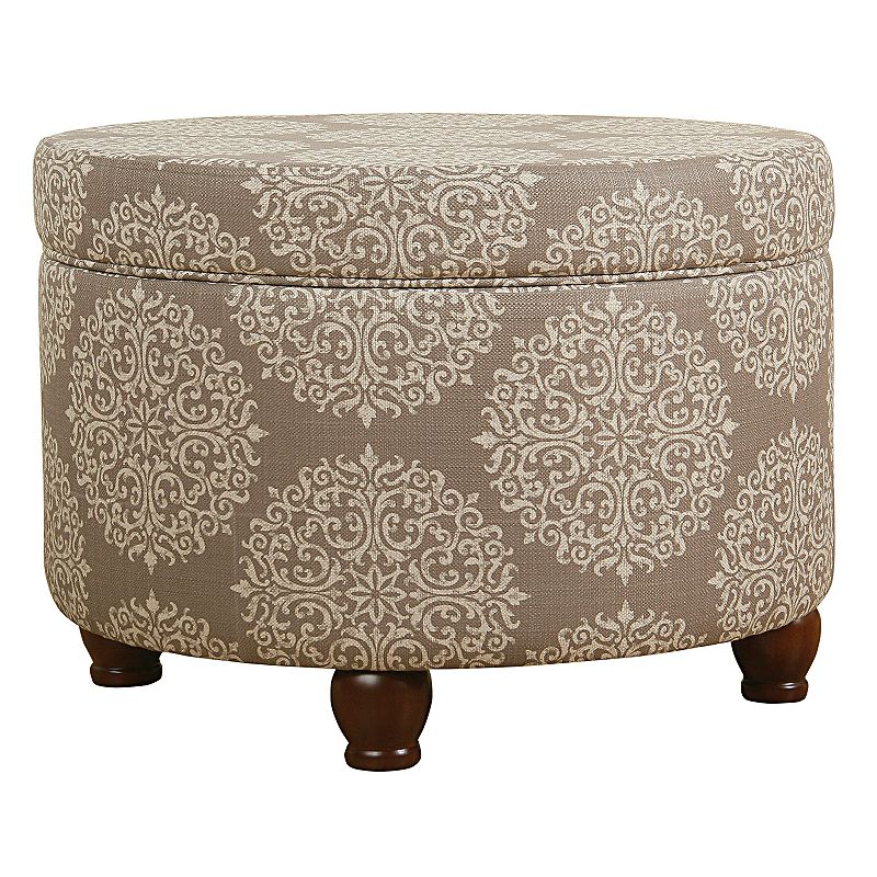 HomePop Small Storage Ottoman, Brown