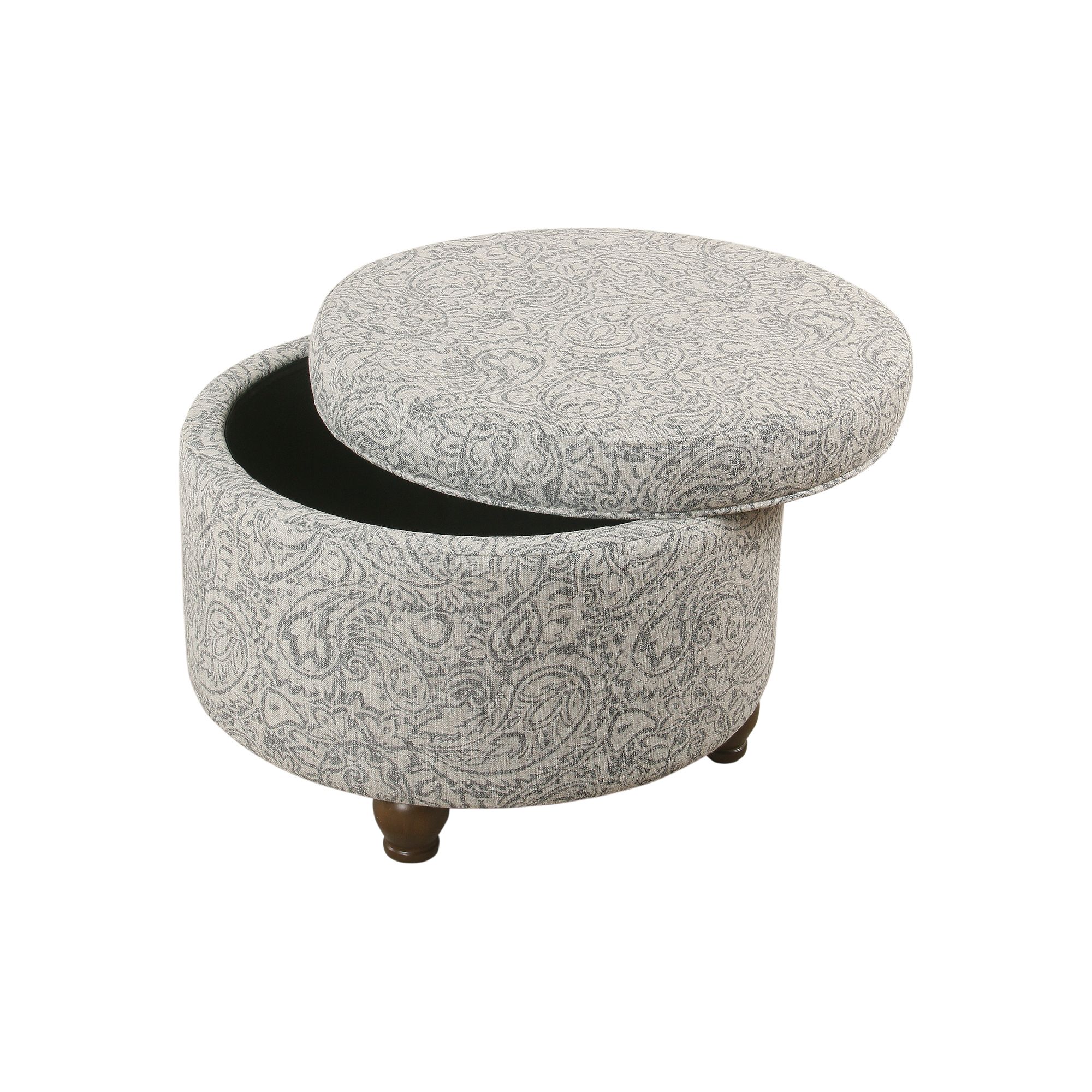 HomePop Small Storage Ottoman, Gray