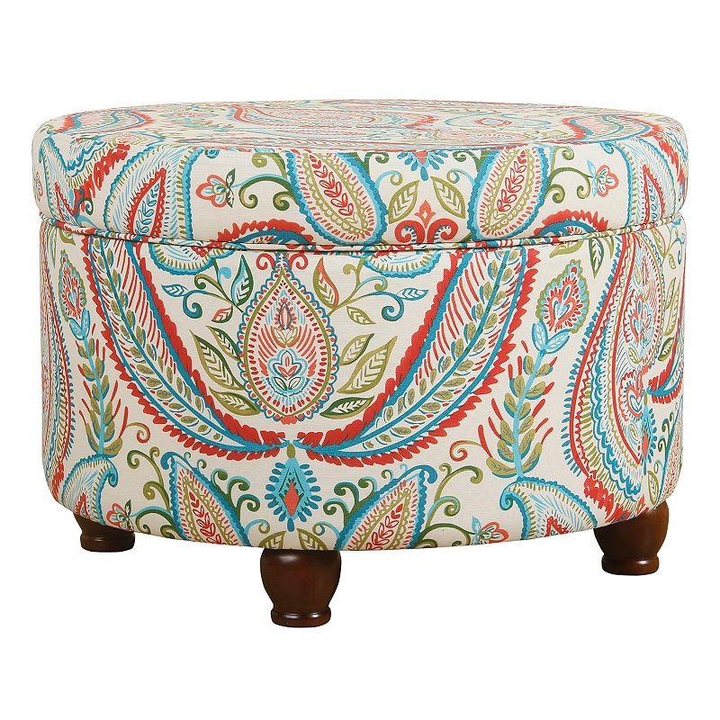 HomePop Small Storage Ottoman, Paisley