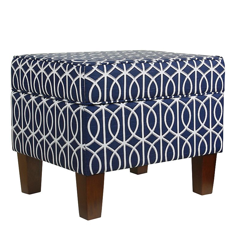 HomePop Bella Storage Ottoman, Blue