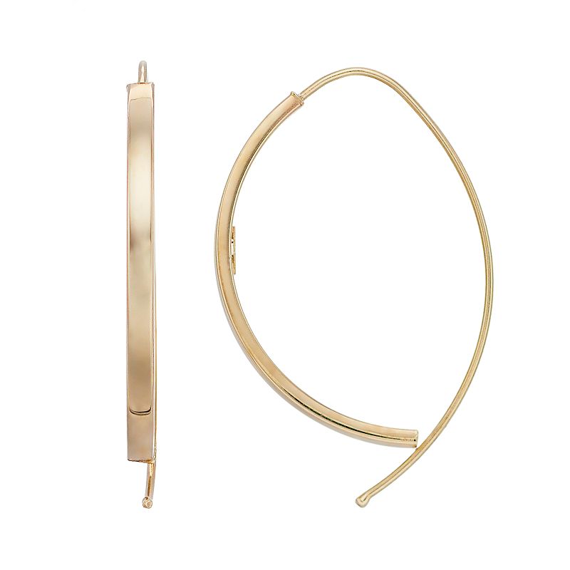 Forever 14K Curved Bar Earrings, Womens, Yellow