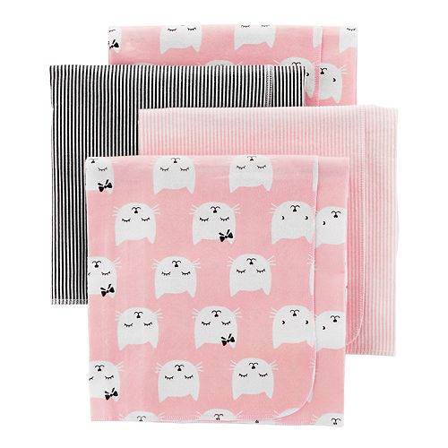 Baby Girl Carter's 4Pack Print Flannel Blankets