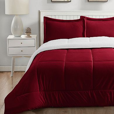 Swift Home Ultra Plush Reversible Micromink & Sherpa Fleece Comforter Set