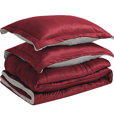 Swift Home Ultra Plush Reversible Micromink & Sherpa Fleece Comforter Set