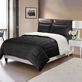 Swift Home Ultra Plush Reversible Micromink & Sherpa Fleece Comforter Set