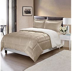 Ultra Plush Reversible Micromink & Sherpa Fleece Comforter Set
