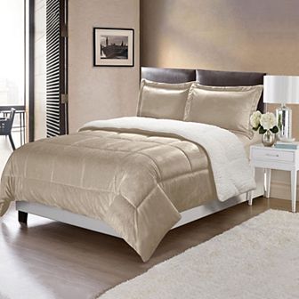 Swift Home Ultra Plush Reversible Micromink & Sherpa Fleece Comforter Set