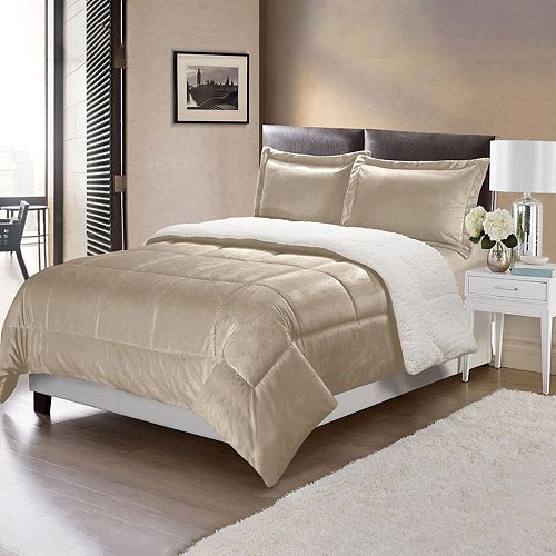 Ultra Plush Reversible Micromink Sherpa Fleece Comforter Set