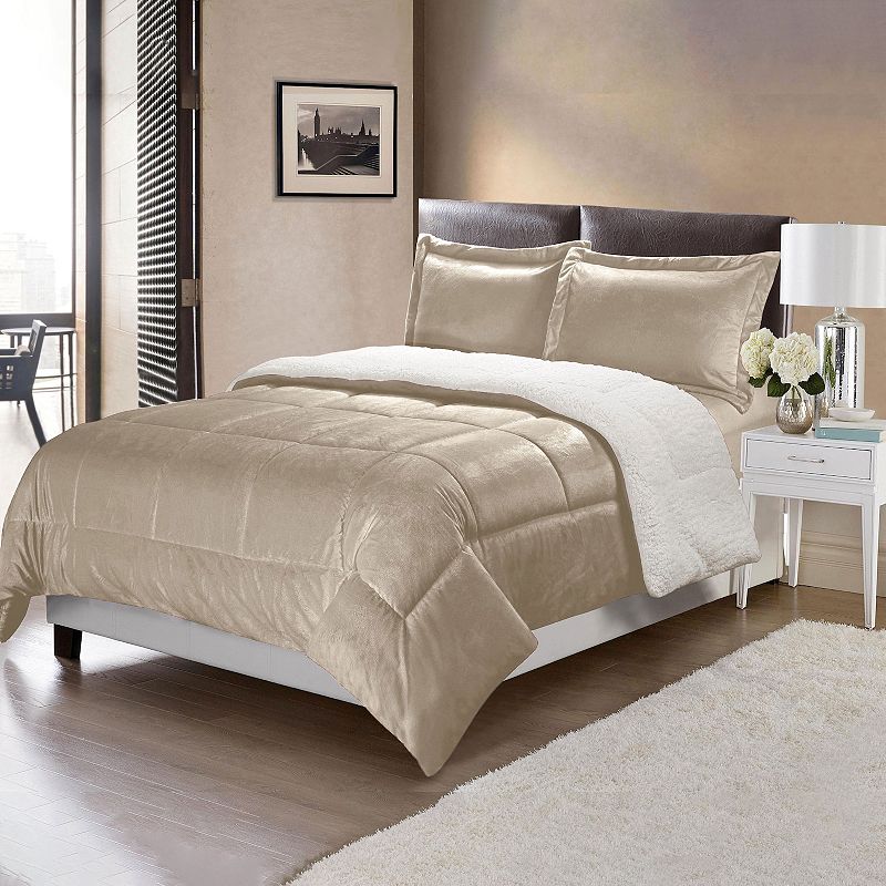 Vcny home micro discount mink sherpa comforter set