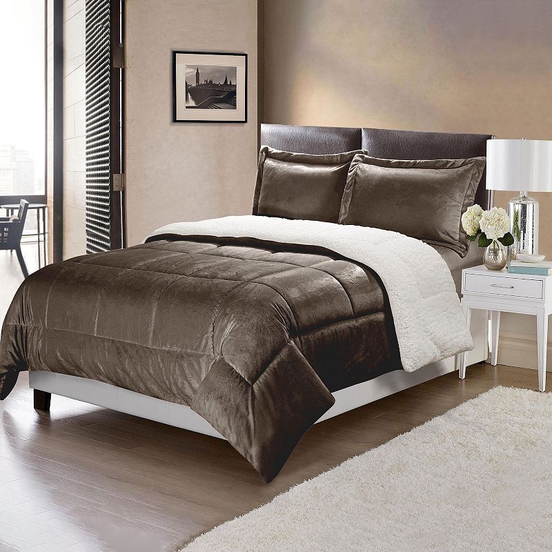 Swift Home Ultra Plush Reversible Micromink & Sherpa Fleece Comforter Set, 