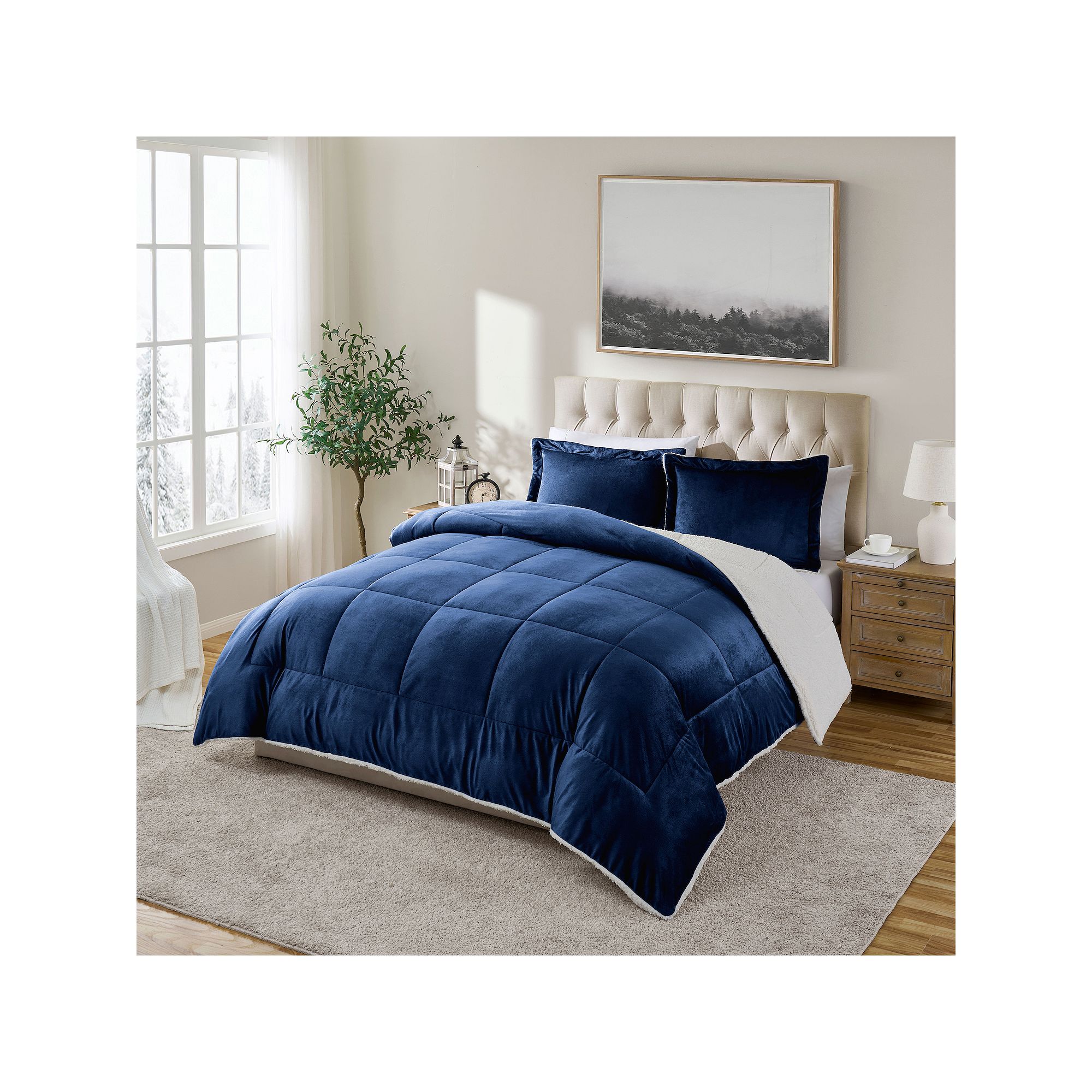 Swift Home Ultra Plush Reversible Micromink & Sherpa Fleece Comforter Set, 