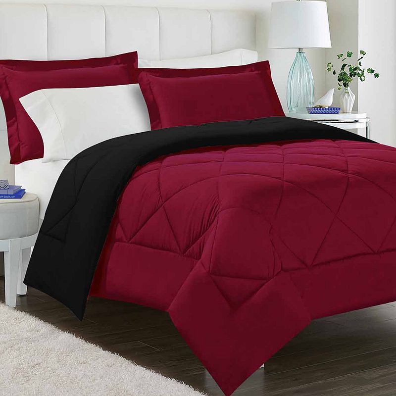 Swift Home Reversible Comforter Set, Dark Red, Full/Queen